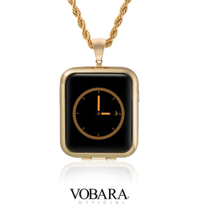 38mm (Series 2,3,4) Gold Apple Watch Pendant case with chain necklace.