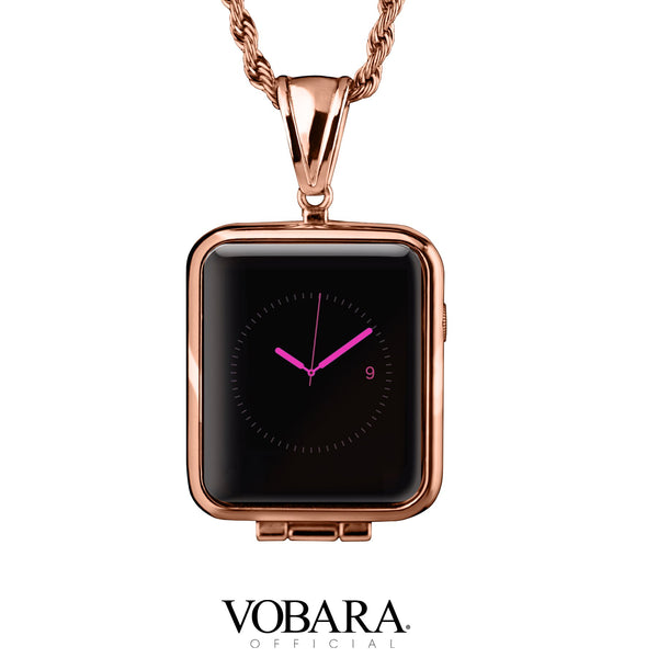 42mm (series 5,6) Rose gold Apple Watch pendant case with chain necklace